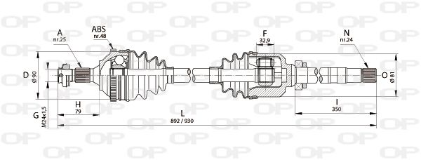 OPEN PARTS Приводной вал DRS6217.00